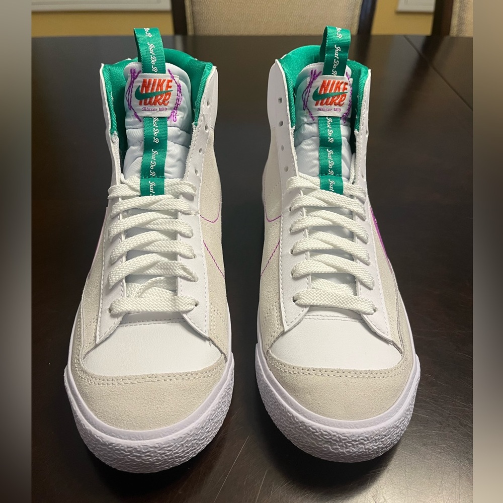 New Nike Blazer Mid 77 White Pink Fuchsia Sneaker Shoes - Picture 4 of 13